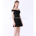 Off-shoulder Black Short Dress
